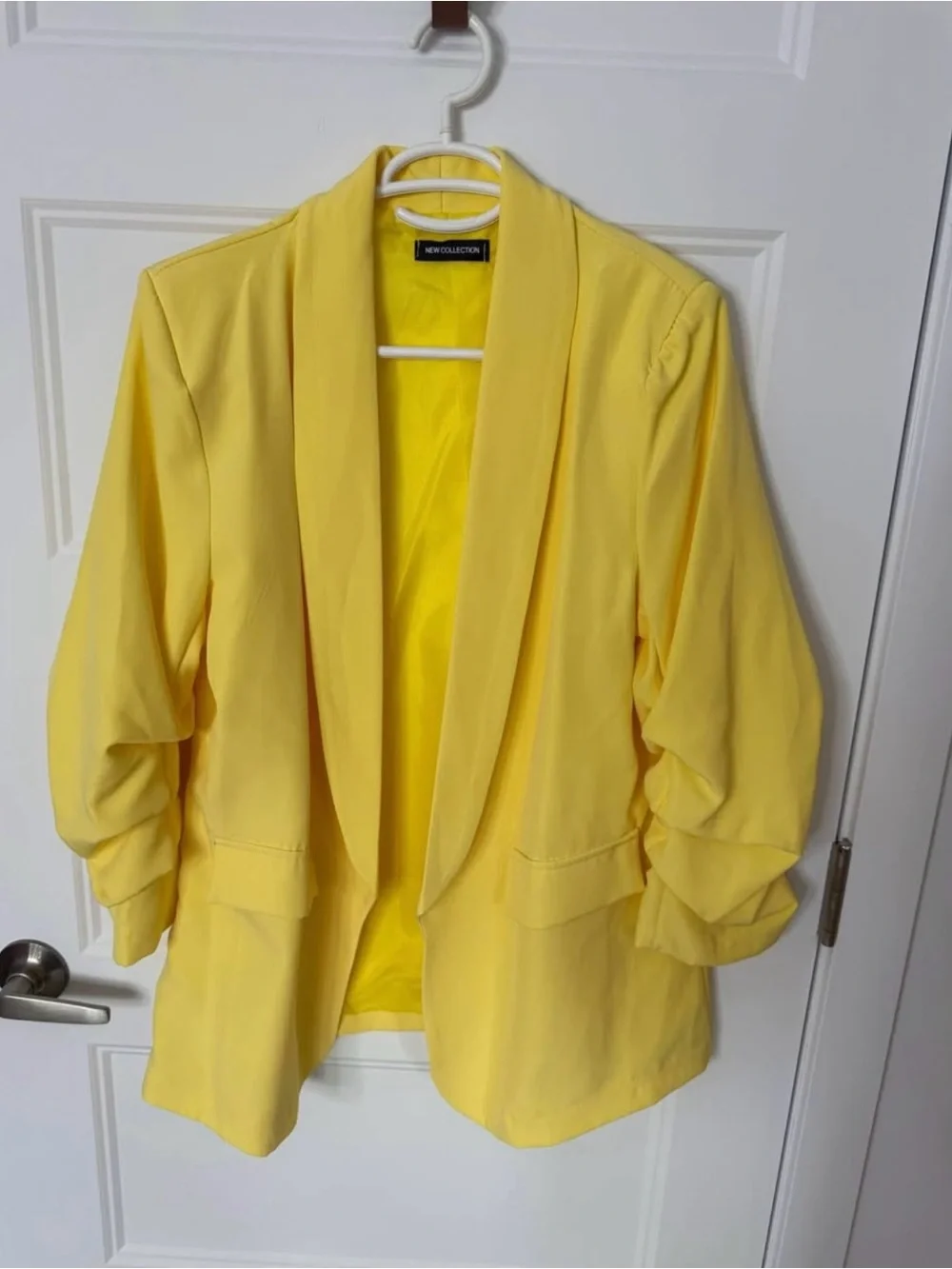 The North Face Yellow Open-Front Shawl Collar Blazer - Picture 2 of 4
